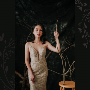 906LLE02 Thrisha Champagne Spaghetti Strap full beadings Trumpet 3 Mermaid wedding dress,Sexy Wedding Gown Malaysia, Romantic wedding dress Malaysia, Garden wedding reception Malaysia, ROM wedding gown Kuala Lumpur, 