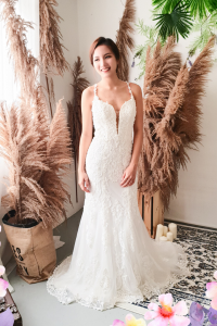 906LLW01 Chrisha Spaghetti Strap Baroque trumpet 13 Mermaid wedding dress,Sexy Wedding Gown Malaysia, Romantic wedding dress Malaysia, Garden wedding reception Malaysia, ROM wedding gown Kuala Lumpur, 