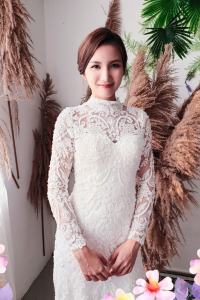 906LLW03 Fhrisha Long Sleeves Baroque A line 33 Mermaid wedding dress,Full lace wedding dress malaysia, Petite Wedding Gown rental Kuala Lumpur, Church Wedding Malaysia, 