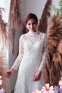 906LLW03 Fhrisha Long Sleeves Baroque A line 31 Mermaid wedding dress,French Lace wedding Dress rental Malaysia, Long Sleeves Wedding Dress Rental Malaysia, Wedding Gown Designer Malaysia, Malay Wedding Dress Malaysia, 