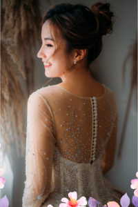 908XNW01 Jazmin Champagne LS Princess 51 Princess bridal Gown,Malay Wedding Dress Design Kuala Lumpur, Long Sleeves Wedding Dress Rental Kuala Lumpur, Baju Pengantin Designer Malaysia, 