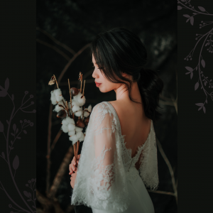 909BY05W01 Clara Cape sleeves chantily lace sheath crepe V neck 3 Crepe Wedding Dress Rental Kuala Lumpur, ROM wedding gown Kuala Lumpur, 