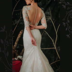 909BY05W02 Dara LS Beige trumpet Guipure lace 5 Mermaid wedding dress,French Lace wedding Dress rental Malaysia, Long Sleeves Wedding Dress Rental Malaysia, Wedding Gown Designer Malaysia, Malay Wedding Dress Malaysia, 