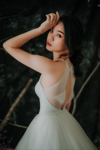 910BY05W01 Carrie Halter Neck Crepe trumpet  V neck 4 Sexy Wedding Gown Malaysia, Romantic wedding dress Malaysia, Garden wedding reception Malaysia, 