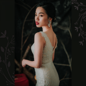 910LLW02 Rinona Champagne Strap V Sprayed Gold 3 ROM wedding dress rental Malaysia, Satin Wedding Dress Rental Kuala Lumpur, 