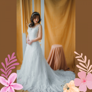 20YS02W01 Autumn Illusion Neck A line Lace V back f Petite Bride Malaysia, Wedding Ballgown rental Malaysia, Bridal Dress Rental Malay Kuala Lumpur Rental, 