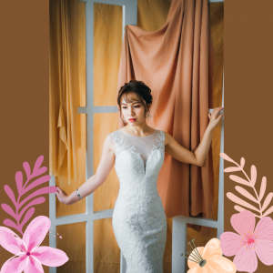211BY10W02 Annabelle Long Sleeves Trumpet Floral lace c French Chantilly Lace bridal dress custom make malaysia, Full lace wedding dress malaysia, Simple wedding dress malaysia, ROM wedding gown Kuala Lumpur, 