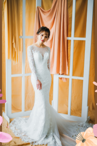 211BY10W02 Annabelle Long Sleeves Trumpet Floral lace n Mermaid wedding dress,Church Bride Malaysia, Bridal Dress rental Petaling Jaya, Wedding Gown Designer Malaysia, 