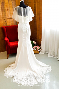 214LLW01 Pure Sweet Heart Silk Satin Trumpet Cape (2) dress rental long sleeves Kuala Lumpur