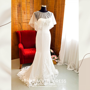 214LLW01 Pure Sweet Heart Silk Satin Trumpet Cape (3) dress rental long sleeves Kuala Lumpur Malaysia