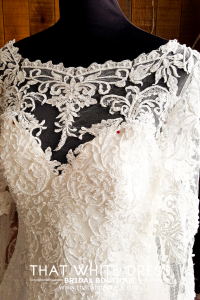 214LLWL02 Marie Plus LS Boat Neck Lace A line (14) Gaun Pengantin Besar Malaysia