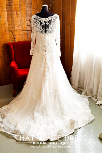 214LLWL02 Marie Plus LS Boat Neck Lace A line Plus Size Bride Wedding Gown Malaysia Kuala Lumpur