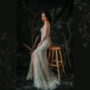 910LLW03 Vinona Champagne strap V mermaid tulle overlay 8 Mermaid wedding dress,Baju Pengantin Designer Malaysia, Pengantin Muslimah Malaysia, Wedding Dress rental Kuala Lumpur, 