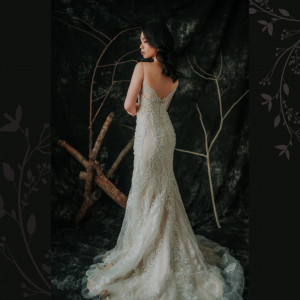 910LLW03 Vinona Champagne strap V mermaid tulle overlay 1 Mermaid wedding dress,Long Sleeves Bridal Dress Malaysia Rental, Gaun Kahwin Malaysia sewa, Wedding Gown Designer Malaysia, 