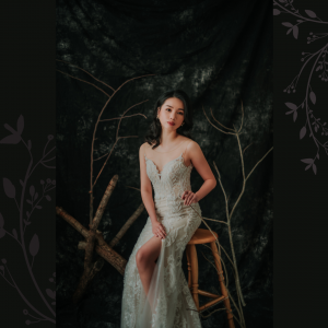 910LLW03 Vinona Champagne strap V mermaid tulle overlay 11 Mermaid wedding dress,Full lace wedding dress malaysia, Petite Wedding Gown rental Kuala Lumpur, Church Wedding Malaysia, 