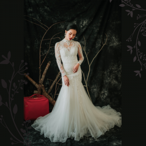 910LLW07 Darla LS baroque trumpet 1 Mermaid wedding dress,Sexy Wedding Gown Malaysia, Romantic wedding dress Malaysia, Garden wedding reception Malaysia, ROM wedding gown Kuala Lumpur, 