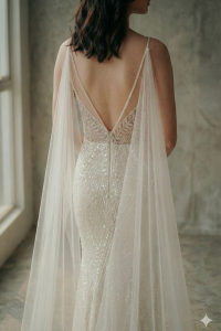 201RYW01 Mia Champagne Spag Geometry Trumpet Bride Wedding Event Reception Dinner Dress rental Malaysia