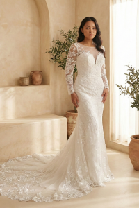 211BY10W02 Annabelle LS A Line Full Lace Long Sleeves Wedding Dress Rental Kuala Lumpur, Beach Wedding Malaysia