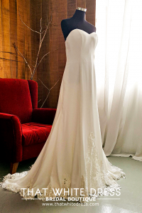 214LLWL01 Pure Plus Sweet Heart Silk Satin A line Sheath simple ROM dress rental