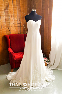 214LLWL01 Pure Plus Sweet Heart Silk Satin A line bridal dress rental ROM