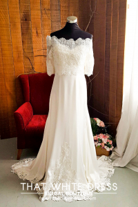 214LLWL01 Pure Plus Sweet Heart Silk Satin A line off shoulder bolero Pengantin Saiz Besar Kuala Lumpur Selangor Sewa
