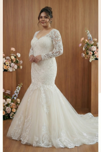 219BY12WL01 Nadia Aleena Sweet Heart Baroque lace Mermaid Plus Size Bride Malaysia, Bridal Dress Rental Malay Kuala Lumpur Rental, Bride Engagement Dress Rental Malaysia