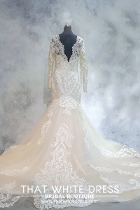 219BY12WL01 Nadia_ Aleena Sweet Heart Baroque lace Mermaid Romantic wedding dress Malaysia, Church Wedding Malaysia, Long Sleeves Bridal Dress Malaysia Rental