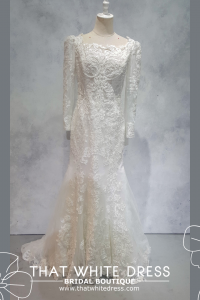 219EL01WL01 Katy Plus V neck trumpet baroque lace Plus size Bride Pengantin besar sewa Kuala Lumpur