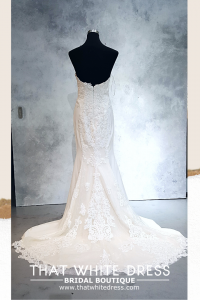 219YA01W01 Kaia Sweet heart crepe sculpted lace Simple wedding dress malaysia, ROM wedding gown Kuala Lumpur