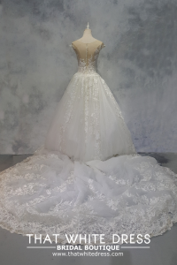 2210AG03W03 Helena Illusion Neck Baroque Princess KL Bridal gown rental