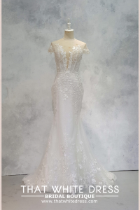 2210EL05W01 Deatricella Illusion off shoulder glitter floral trumpet Mermaid wedding dress,Church wedding dress long Sleeves Malaysia, Bridal Dress Rental Malay Kuala Lumpur Rental, Wedding Dress Rental Minimalist Malaysia full lace