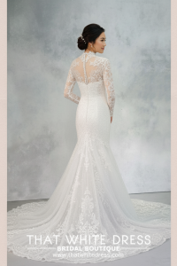 2210EL05W04 Patricia High collar baroque mermaid  Pengantin Muslimah Melayu Gaun sewa