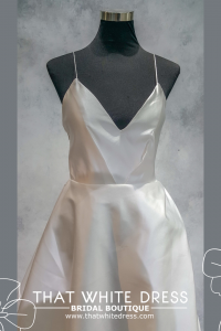 222EL03W01 Ava Sweet Heart Duchess Satin Thigh Split spaghetti strap, Full lace wedding dress malaysia, Petite Bridal Wedding Dress rental Kuala Lumpur, Sexy Wedding Gown Malaysia