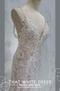 224ML03W01 Aurora Spag straps bohemian full lace wedding gown near me Petaling Jaya Malaysia