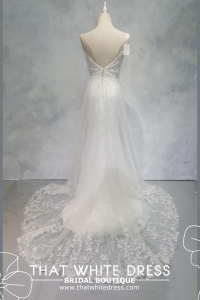 224ML03W06 Ashley V neck Chantilly Lace Floral Trumpet (6)  Wedding gown rental designer neaer me Petaling Jaya Malaysia