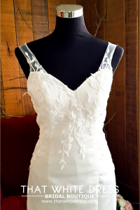 405W004 CS Lace sleeves strap Duchesses Mermaid Trumpet Spaghetti Straps Satin Rental Evening dress