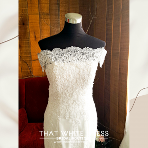 412W05 MM off shoulder trumpet alencon Bride Wedding Dress Designer Premium White Rental Kuala Lumpur