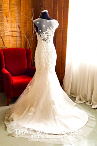 412W20 LL illusion back symmetrical lace Baju Pengantin Majlis Kahwin Sewa Malaysia