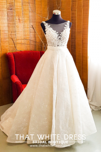 608LL04 LL Soie Low V neck illusion Silk Satin detachable skirt (2) Bride Wedding Event Reception Dinner Dress rental Malaysia