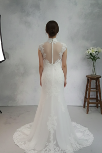 73TYW01 Oriental Collar Trumpet Ivory cheongsam rental Petaling Jaya