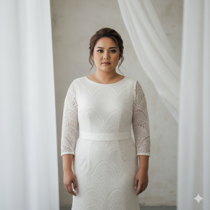 79LLWL01 LL Plus Gracia Long Sleeves Vintage Lace model 4  Pengantin Besar Gaun sewa